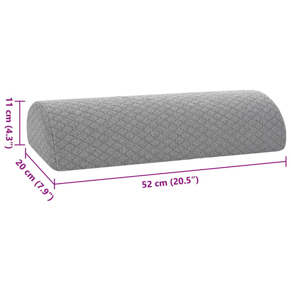 Geometrisches Beinkissen Grau Viscoschaum 52x20x11 cm