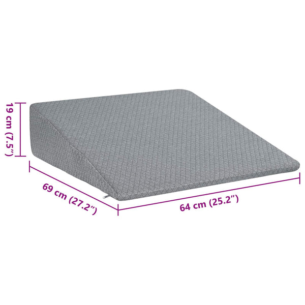 Keilkissen Grau Viscoschaum 69x64x19cm