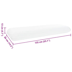 vidaXL Oreiller de couchage uni blanc 135 x 36 x 13 cm mousse à mémoire de forme en gel