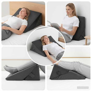 Keil Kopfkissen Grau Viscoschaum 55x55 cm