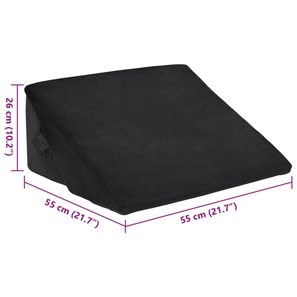 Keil Kopfkissen Schwarz Viscoschaum 55x55 cm