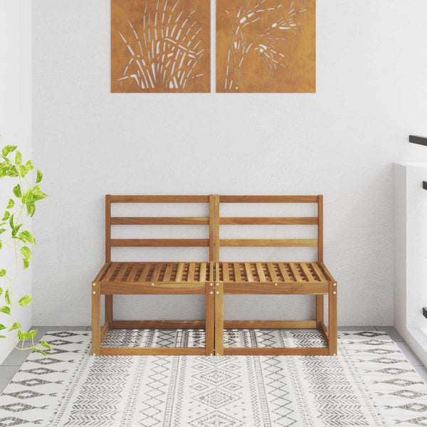 2er Set Outdoor Mittelsofa Akazie Massivholz