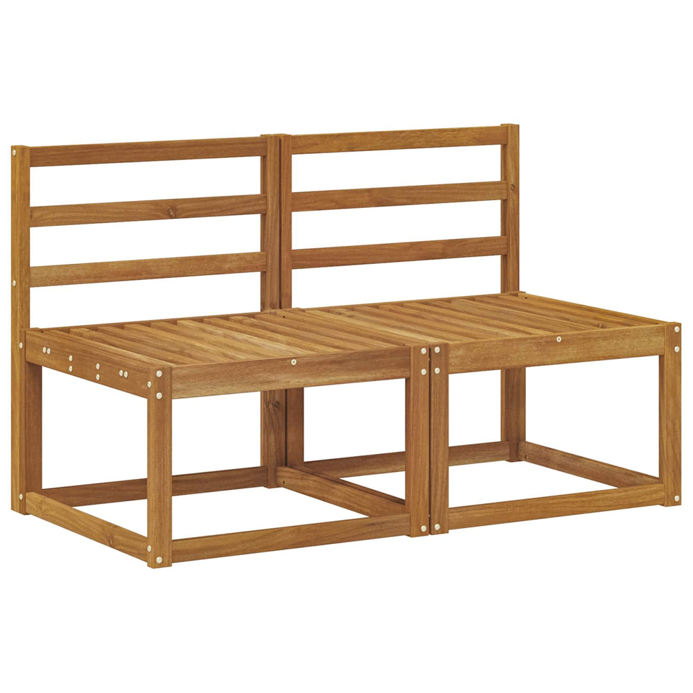 2er Set Outdoor Mittelsofa Akazie Massivholz