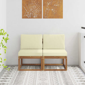 2er Set Akazie Outdoor Mittelsofa