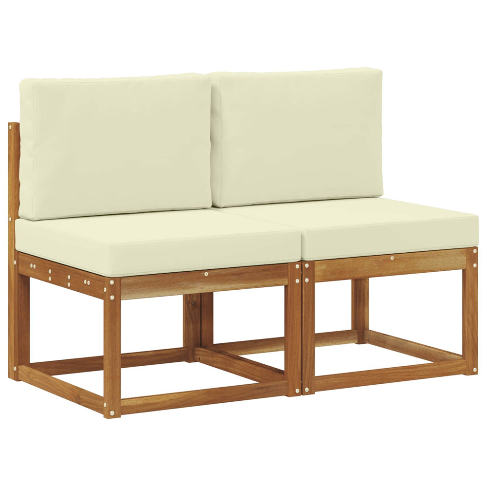 2er Set Akazie Outdoor Mittelsofa