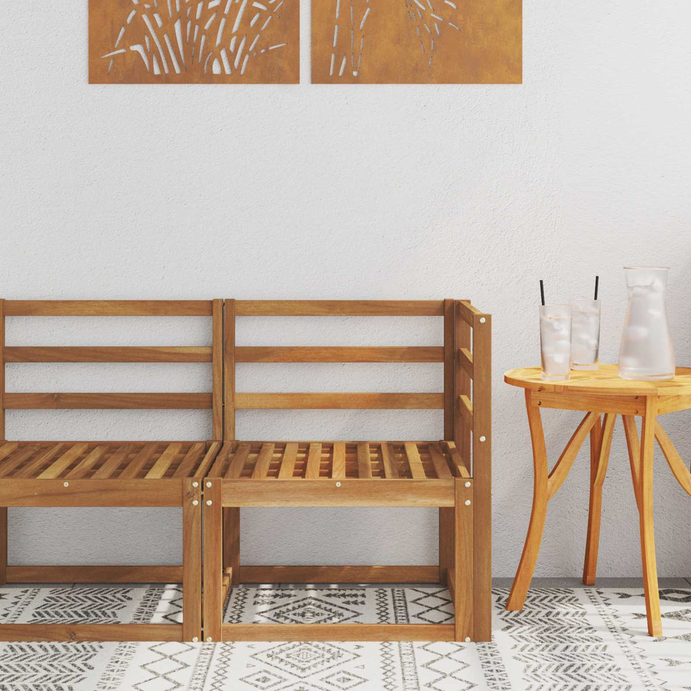 vidaXL Canapé d'angle d'extérieur Bois d'acacia massif Naturel 63 x 63 x 73 cm