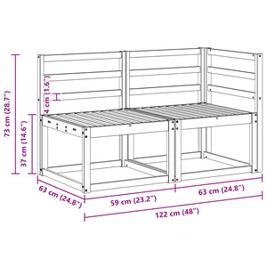 Akazie Outdoor Mittel- & Ecksofa 2er Set