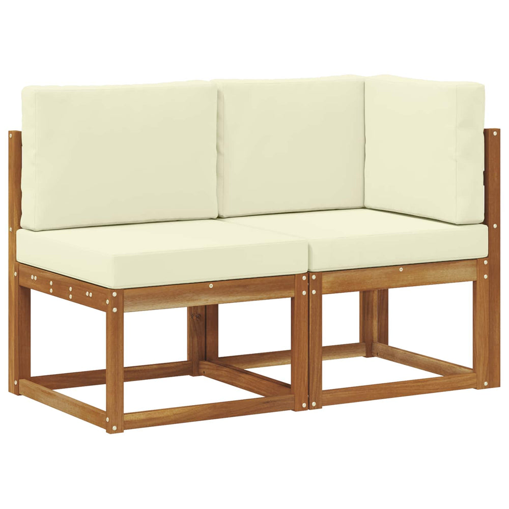 Outdoor Mittel- und Ecksofa Natur/Creme mit Kissen