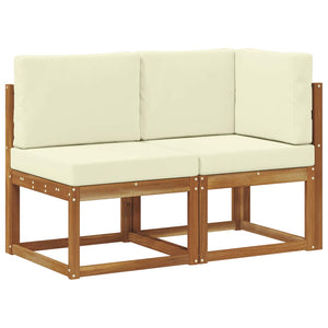 Outdoor Mittel- und Ecksofa Natur/Creme mit Kissen