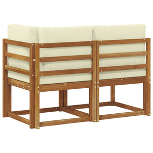 Outdoor Mittel- und Ecksofa Natur/Creme mit Kissen