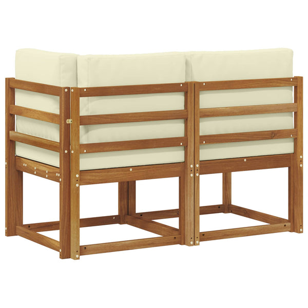 Outdoor Mittel- und Ecksofa Natur/Creme mit Kissen