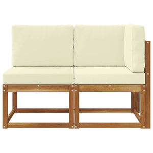 Outdoor Mittel- und Ecksofa Natur/Creme mit Kissen
