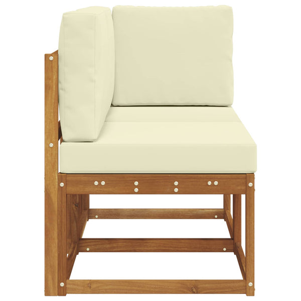 Outdoor Mittel- und Ecksofa Natur/Creme mit Kissen