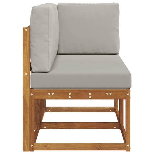 vidaXL Canapé d'angle et central d'extérieur 2 pcs Naturel et Gris clair