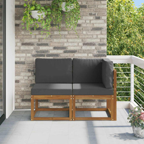 vidaXL Canapé d'angle et d'extérieur 2 pcs Naturel et anthracite