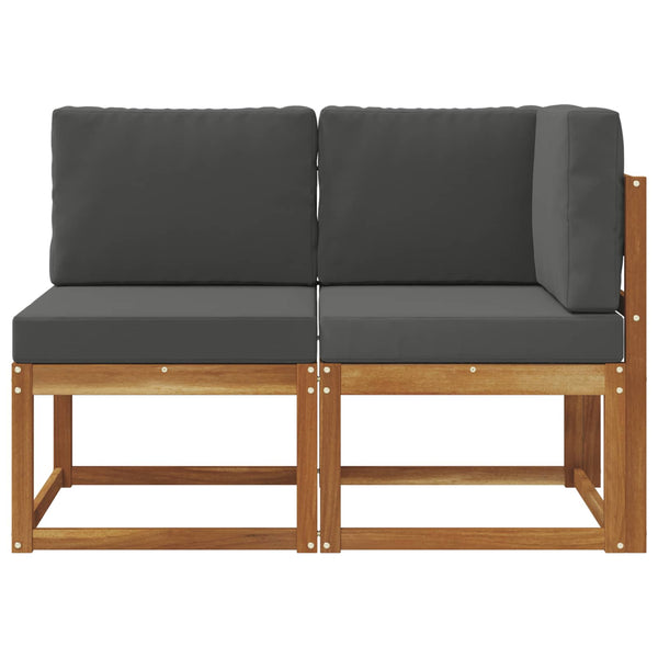 vidaXL Canapé d'angle et d'extérieur 2 pcs Naturel et anthracite