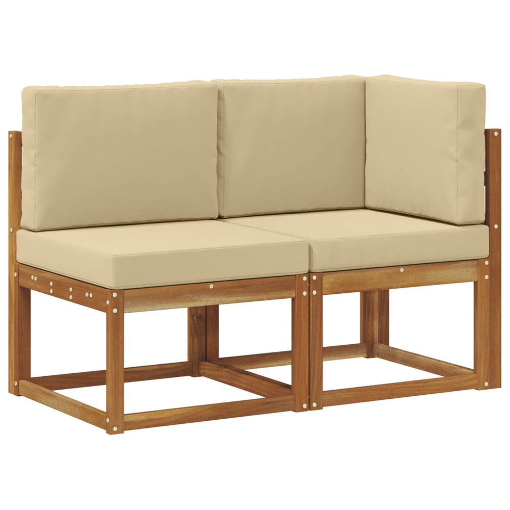 Outdoor Mittel- & Ecksofa Natur Beige mit Kissen