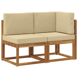 Outdoor Mittel- & Ecksofa Natur Beige mit Kissen