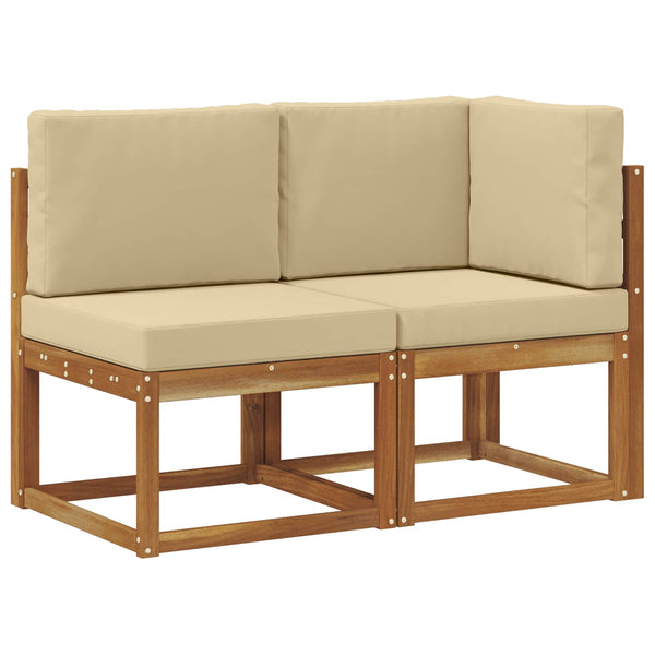 Outdoor Mittel- & Ecksofa Natur Beige mit Kissen