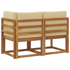 Outdoor Mittel- & Ecksofa Natur Beige mit Kissen