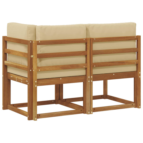 Outdoor Mittel- & Ecksofa Natur Beige mit Kissen