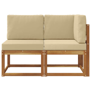 Outdoor Mittel- & Ecksofa Natur Beige mit Kissen