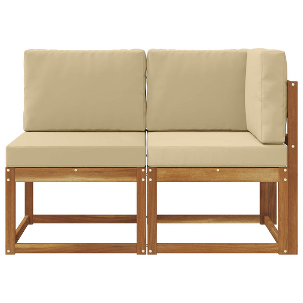 Outdoor Mittel- & Ecksofa Natur Beige mit Kissen