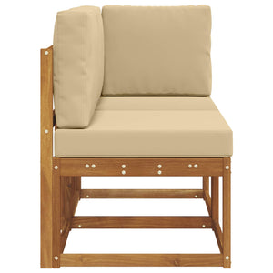 Outdoor Mittel- & Ecksofa Natur Beige mit Kissen