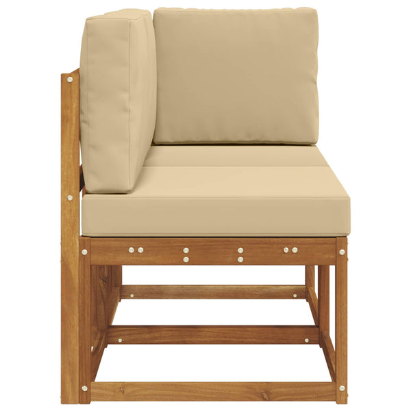 Outdoor Mittel- & Ecksofa Natur Beige mit Kissen