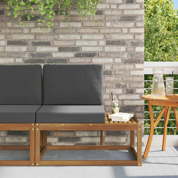 Outdoor End Sofa Akazie mit Kissen