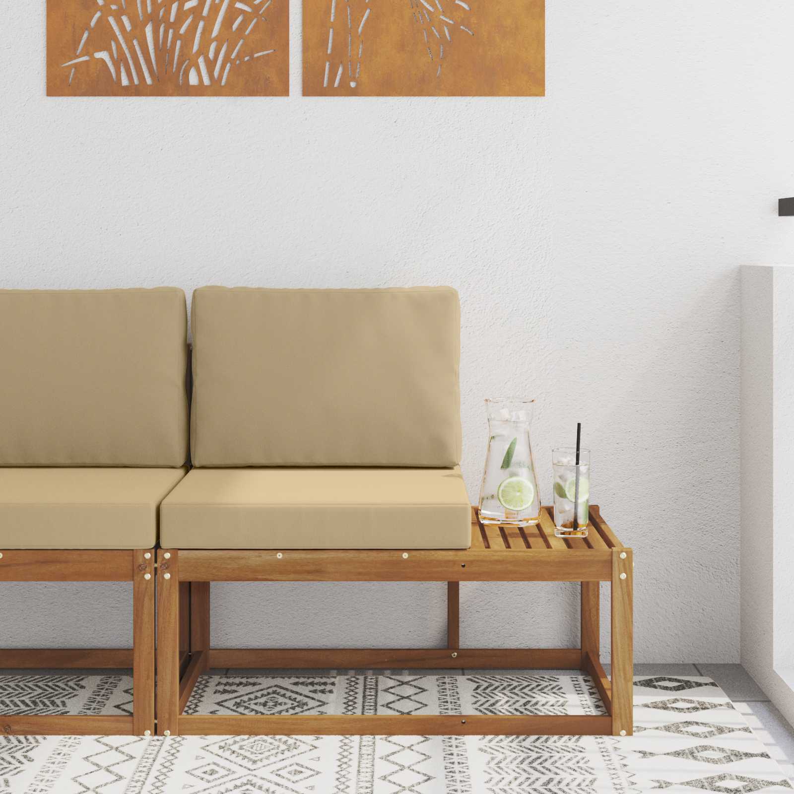 Outdoor End Sofa Akazie Massivholz
