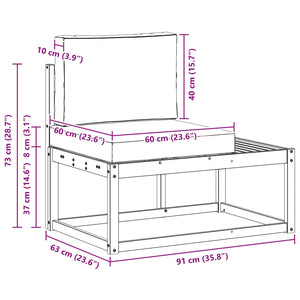 Outdoor End Sofa Akazie Massivholz