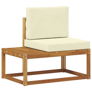 2er Outdoor End Sofa Akazie Natur Creme