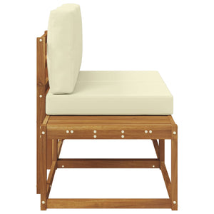 2er Outdoor End Sofa Akazie Natur Creme