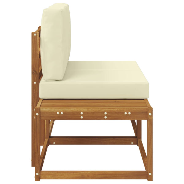 2er Outdoor End Sofa Akazie Natur Creme