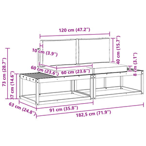 Akazie Outdoor End Sofa, 2er-Set