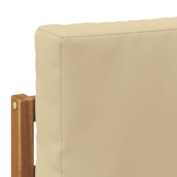 Outdoor End Sofa 2er Set Akazie Natur Beige