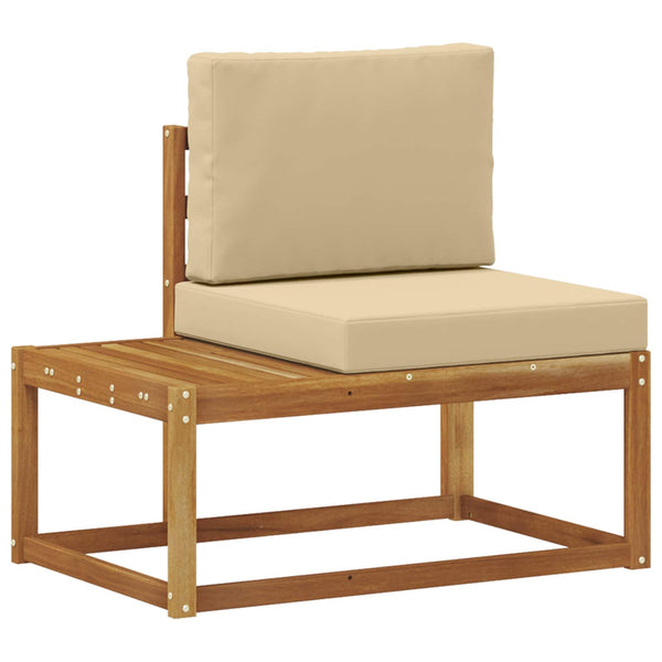 Outdoor End Sofa 2er Set Akazie Natur Beige