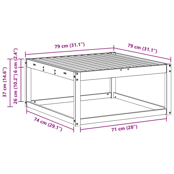 Akazie Outdoor Fußhocker 79x79 cm
