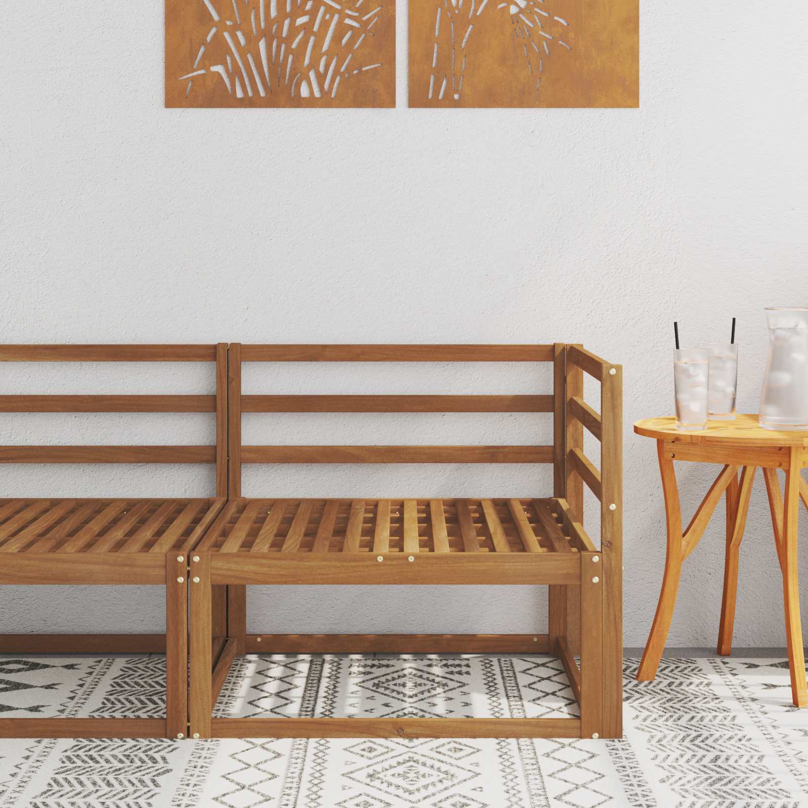 Outdoor Ecksofa Akazie Massivholz 83x83 cm