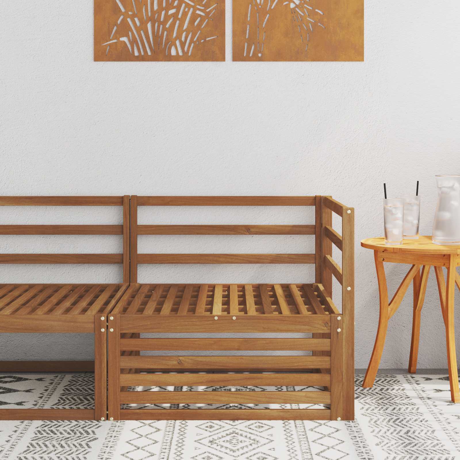 Outdoor Ecksofa Akazie Massivholz