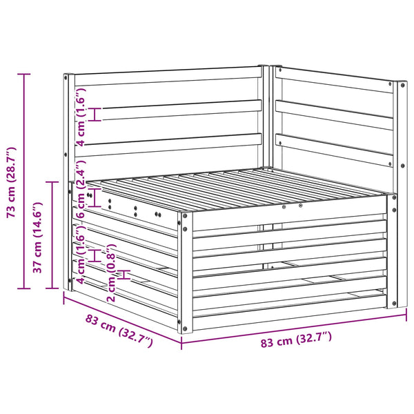 Outdoor Ecksofa Akazie Massivholz