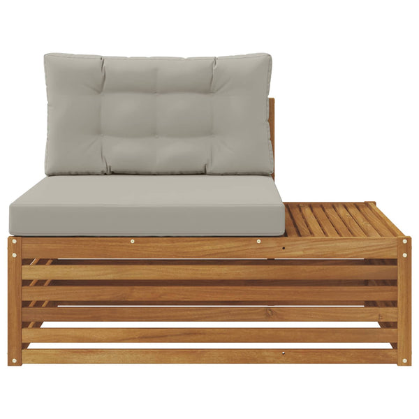 Outdoor Endsofa, 3-teilig, Akazienholz hellgrau