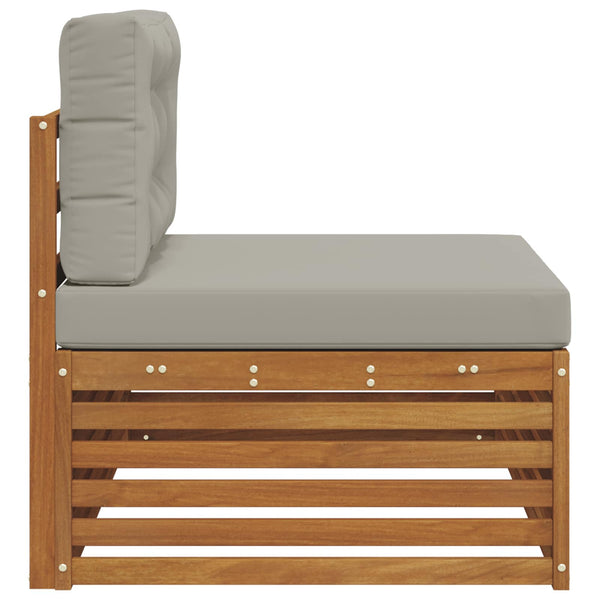 Outdoor Endsofa, 3-teilig, Akazienholz hellgrau