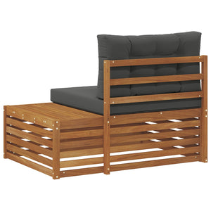 vidaXL Canapé d'angle d'extérieur Naturel 115 x 83 x 73 cm Bois d'acacia massif