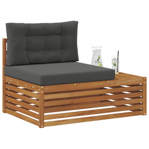 vidaXL Canapé d'angle d'extérieur Naturel 115 x 83 x 73 cm Bois d'acacia massif