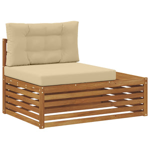 Outdoor Endsofa 3er Set Akazie Natur Beige