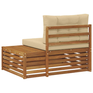 Outdoor Endsofa 3er Set Akazie Natur Beige