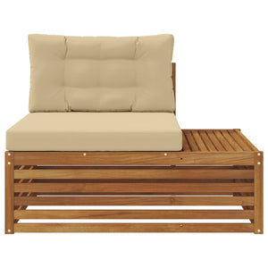 Outdoor Endsofa 3er Set Akazie Natur Beige