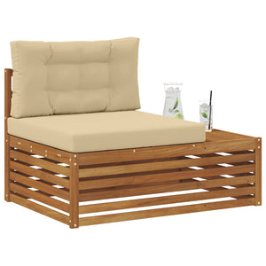 Outdoor Endsofa 3er Set Akazie Natur Beige